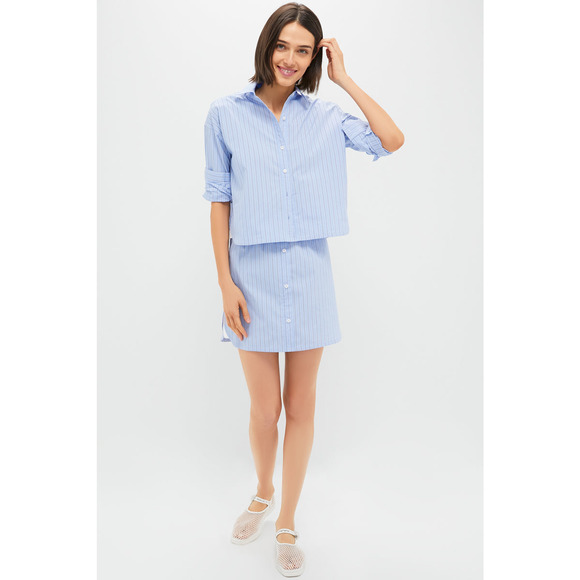 TUCKERNUCK Blue and White Stripe Frankie Skirt Size XS NWT Retail $98 Tuckernuck - Picture 4 of 8